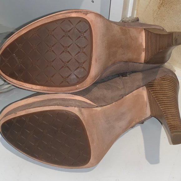 UGG GEORGETTE BOOTIES HIGH HEEL FUR SHOES WOMEN 10 - Picture 5 of 8